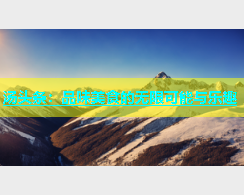 汤头条：品味美食的无限可能与乐趣  第1张