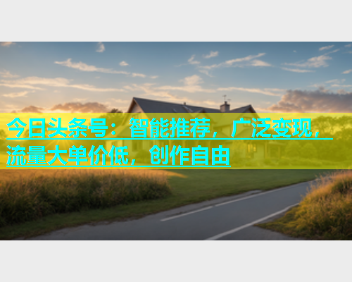 今日头条号：智能推荐，广泛变现，流量大单价低，创作自由